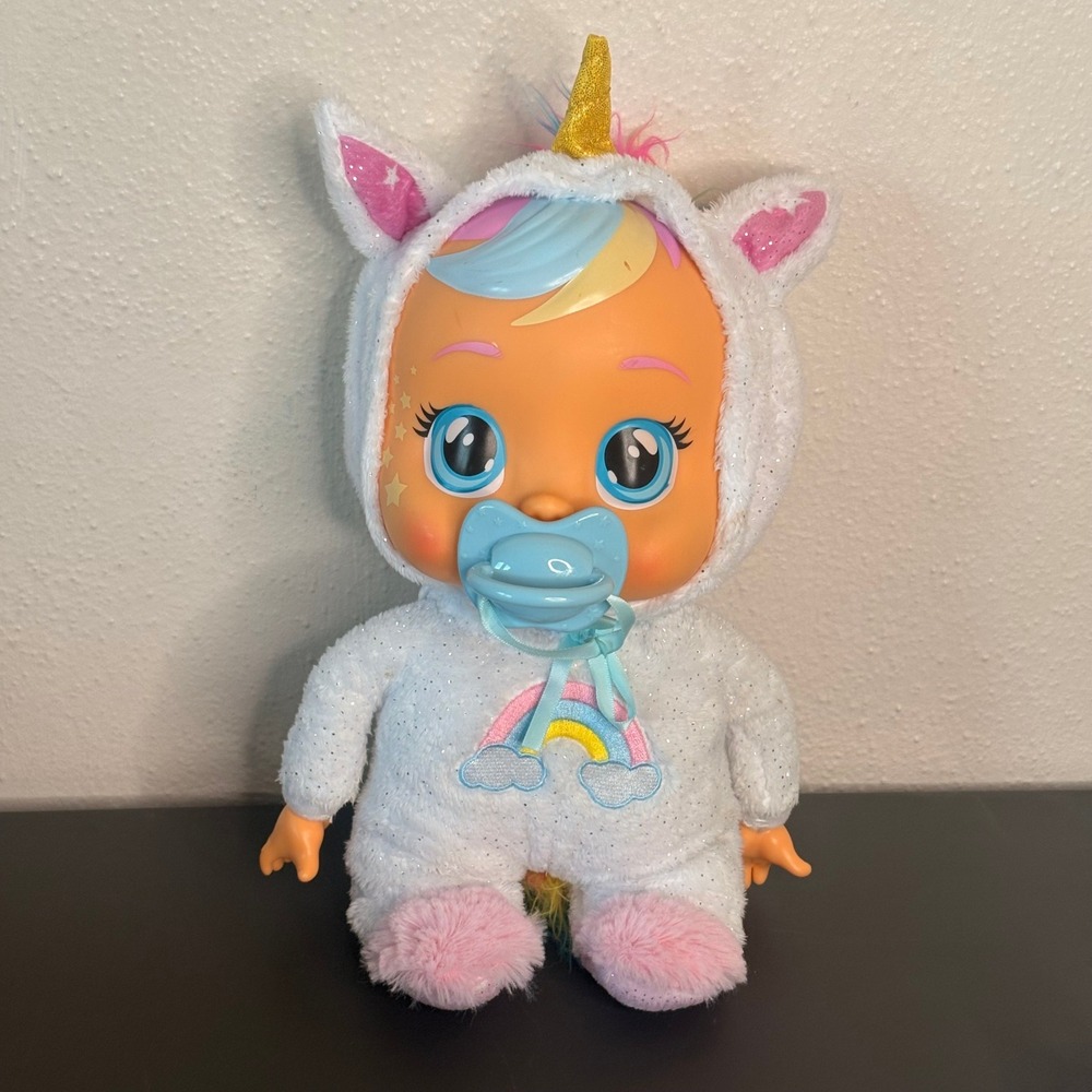 Cry Babies Dreamy Unicorn Doll Kids 12 Inch Sparkly Rainbow Interactive‎